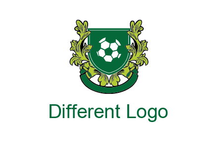 green leaf and football shield logo