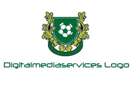 green leaf and football shield logo