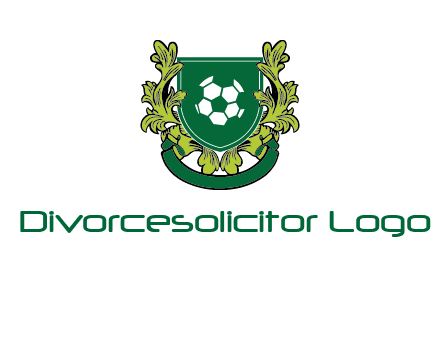 green leaf and football shield logo
