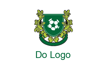 green leaf and football shield logo