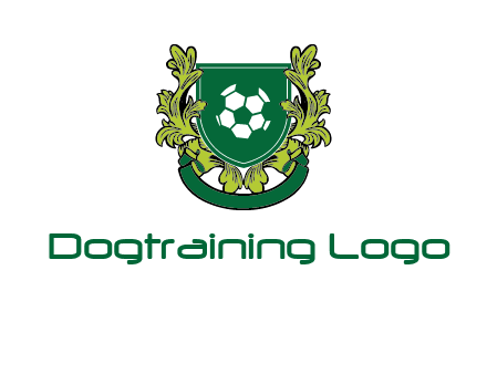 green leaf and football shield logo