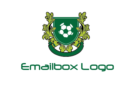 green leaf and football shield logo