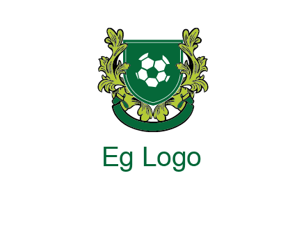 green leaf and football shield logo