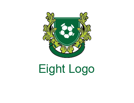 green leaf and football shield logo