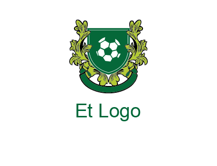 green leaf and football shield logo