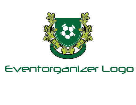 green leaf and football shield logo