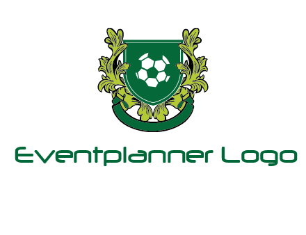green leaf and football shield logo