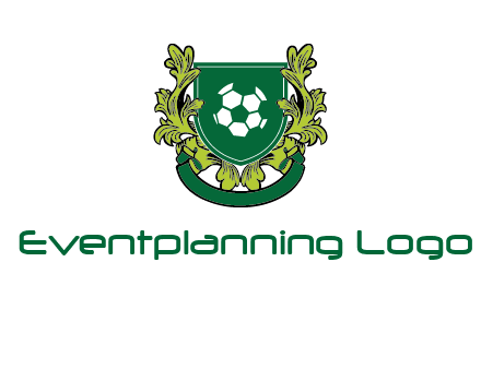 green leaf and football shield logo
