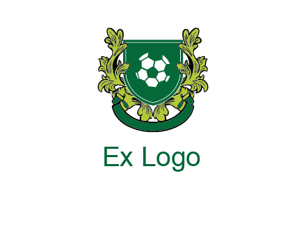 green leaf and football shield logo