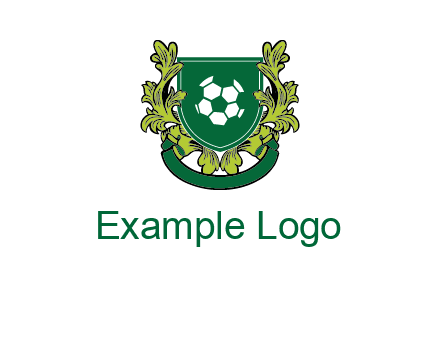 green leaf and football shield logo