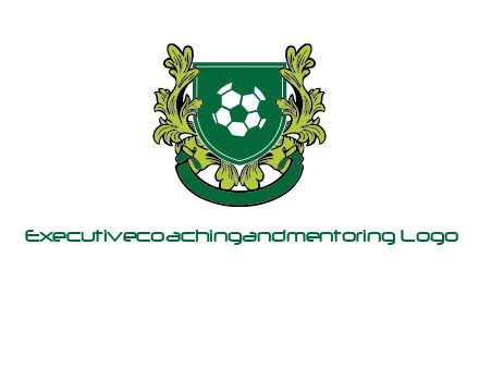 green leaf and football shield logo