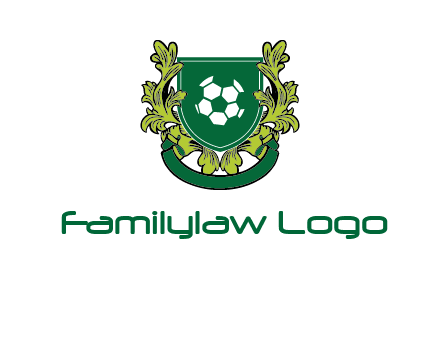 green leaf and football shield logo