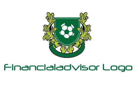 green leaf and football shield logo
