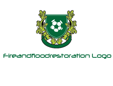 green leaf and football shield logo