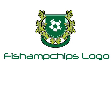 green leaf and football shield logo