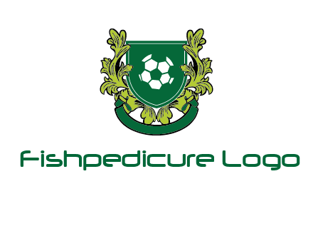 green leaf and football shield logo