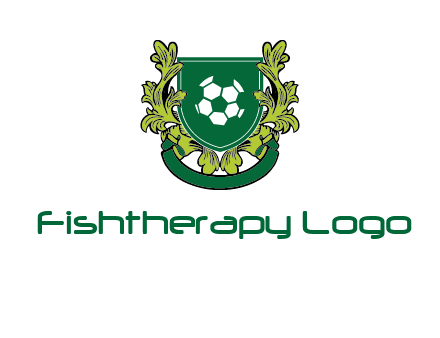 green leaf and football shield logo