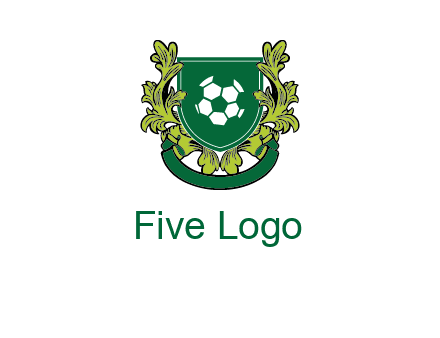 green leaf and football shield logo