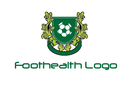 green leaf and football shield logo