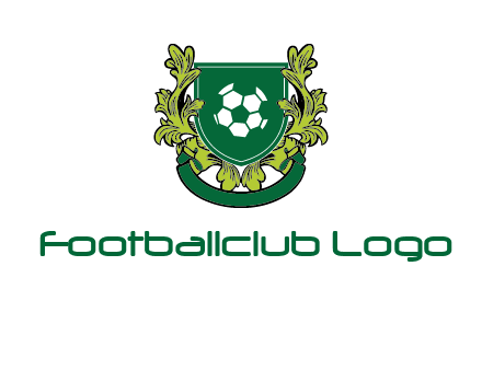 green leaf and football shield logo