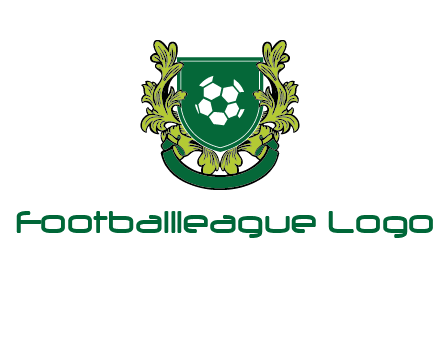 green leaf and football shield logo