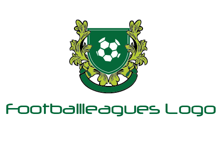 green leaf and football shield logo