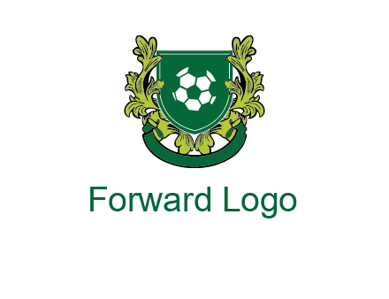 green leaf and football shield logo