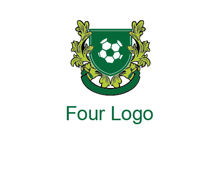 green leaf and football shield logo