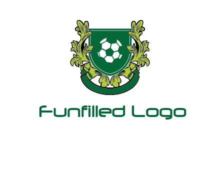 green leaf and football shield logo