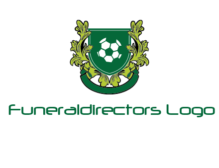 green leaf and football shield logo
