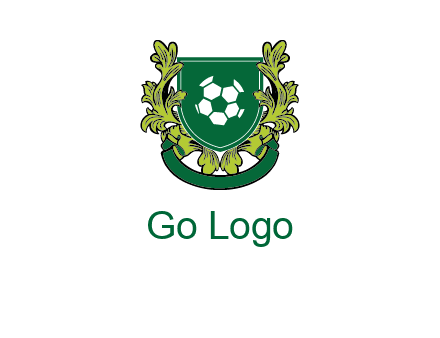 green leaf and football shield logo