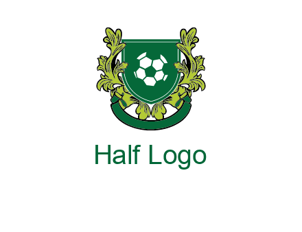 green leaf and football shield logo