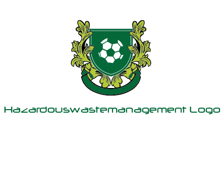 green leaf and football shield logo