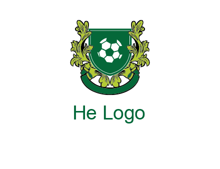 green leaf and football shield logo