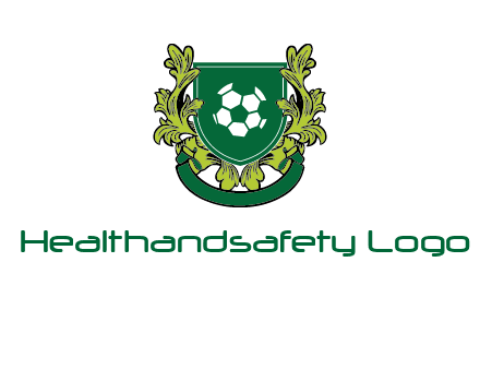 green leaf and football shield logo