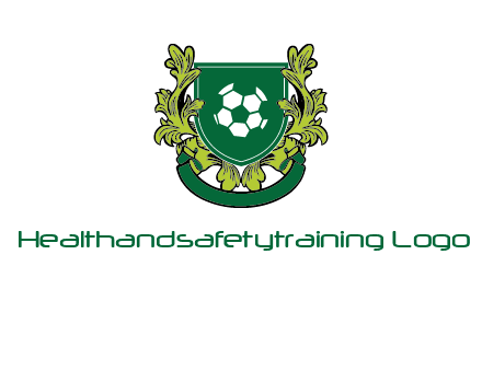 green leaf and football shield logo