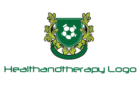 green leaf and football shield logo