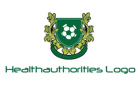 green leaf and football shield logo