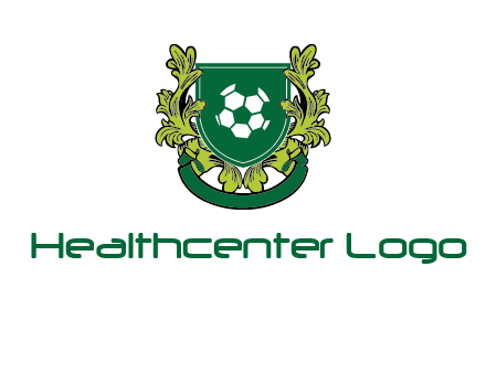green leaf and football shield logo