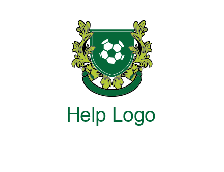 green leaf and football shield logo