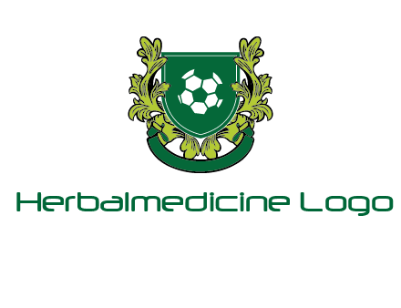 green leaf and football shield logo