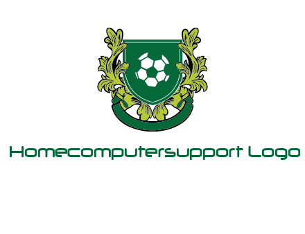 green leaf and football shield logo