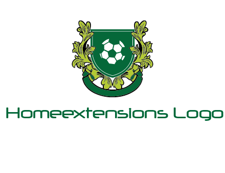 green leaf and football shield logo