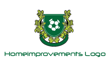 green leaf and football shield logo