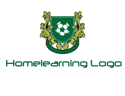green leaf and football shield logo
