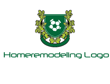 green leaf and football shield logo