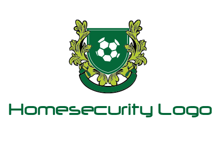 green leaf and football shield logo