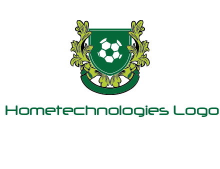 green leaf and football shield logo