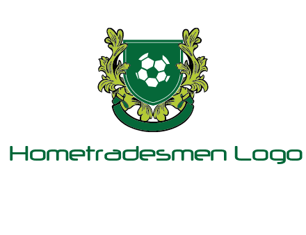 green leaf and football shield logo