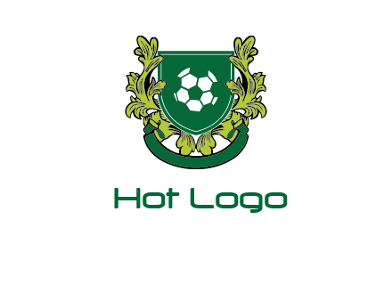 green leaf and football shield logo